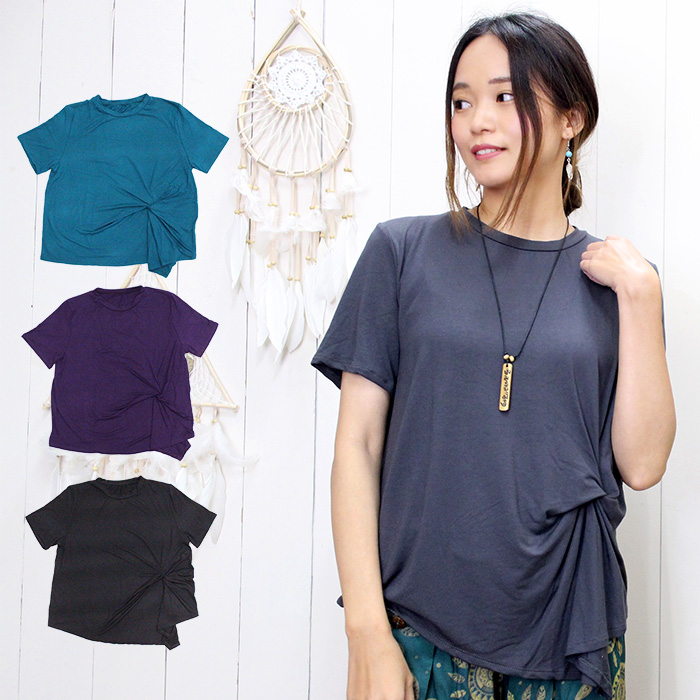 Tシャツ 半袖 シャツ 無地 シンプル プルオーバー レディース