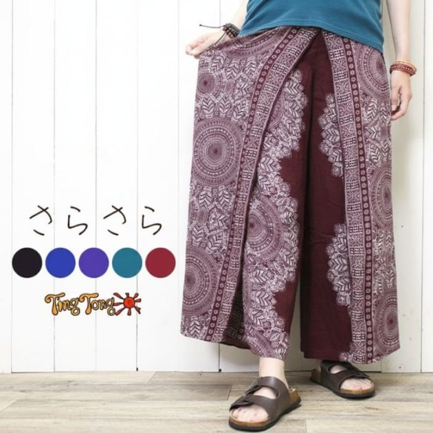 タイパンツ パンケーキタイプ ワイドパンツ ラップスカート 巻き