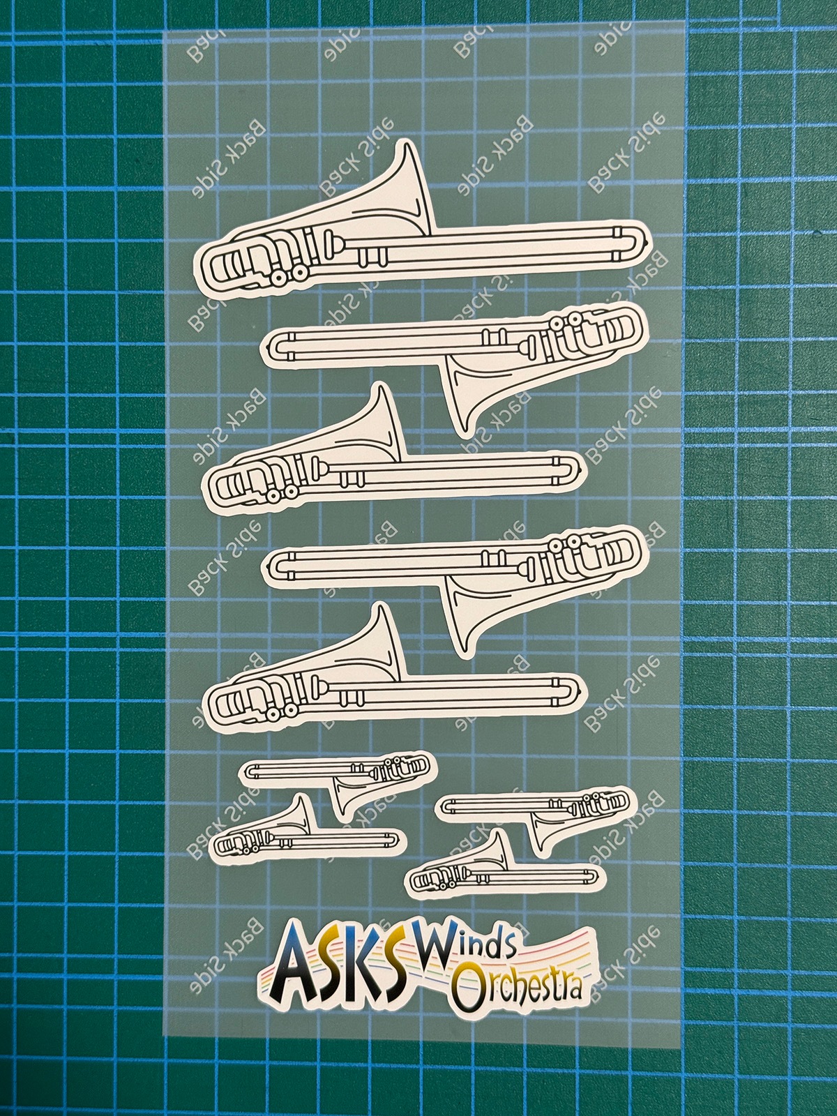 �ڡֳڴ磻�饹�ȥ��ƥå����ץȥ���ܡ����["Musical Instrument Illustration Sticker" Trombone]