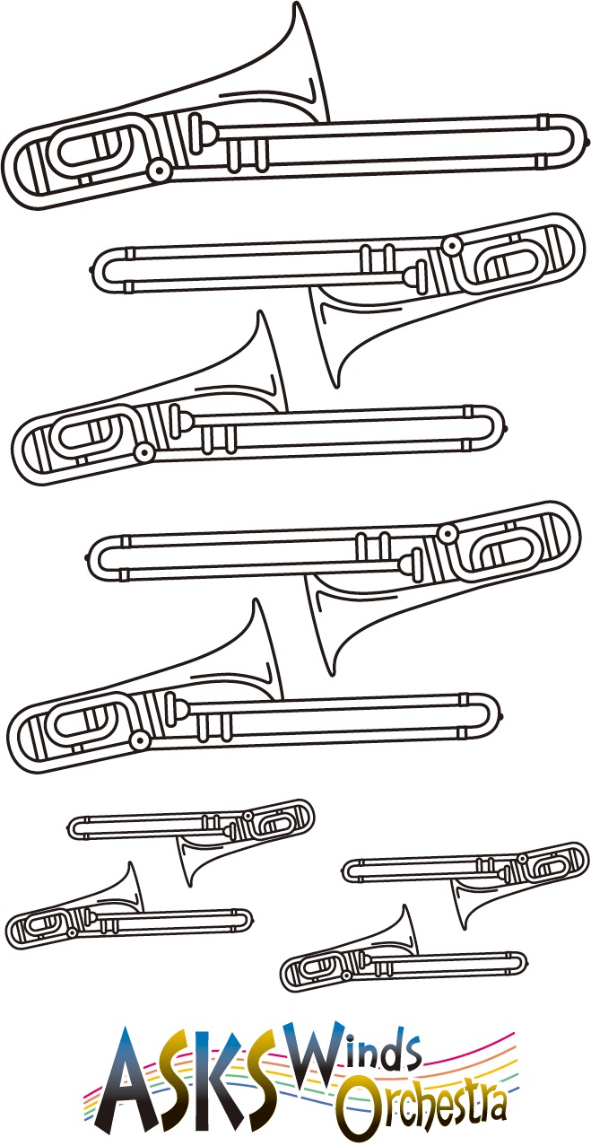 �ڡֳڴ磻�饹�ȥ��ƥå����ץȥ���ܡ����["Musical Instrument Illustration Sticker" Trombone]