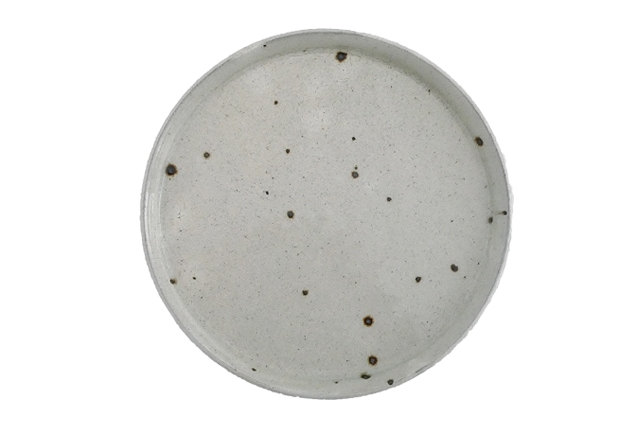 齊藤 隆　パン皿8寸・粉引・透明