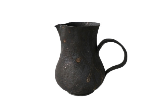 _田志保　黒釉ピッチャー（大）H15cm