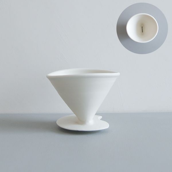 馬場勝文　白磁マットドリッパー