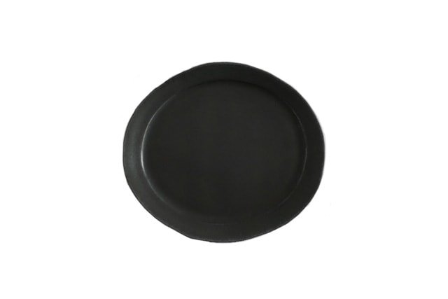 馬場勝文｜黒釉リムオーバル　size3　19×22cm