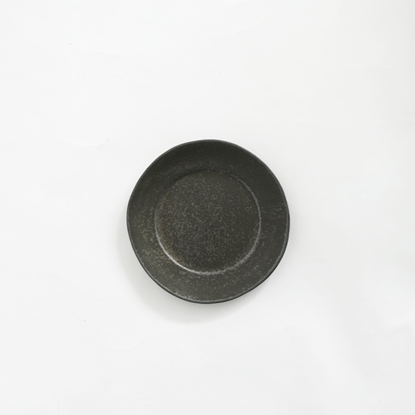 馬場勝文　黒釉リム4.5寸皿