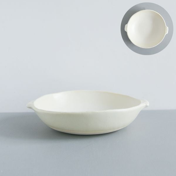 馬場勝文　耐熱グラタン皿（丸・大・白)