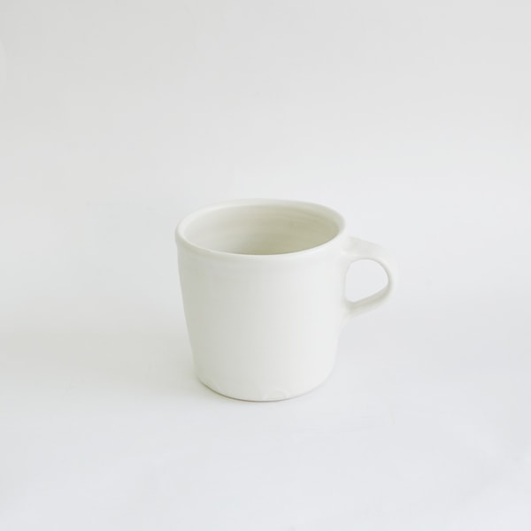 馬場勝文　白磁マット　マグカップ（高）