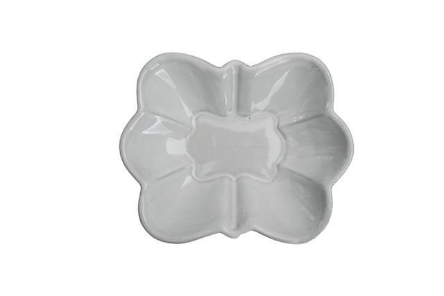 上國料正記　蝶皿　白