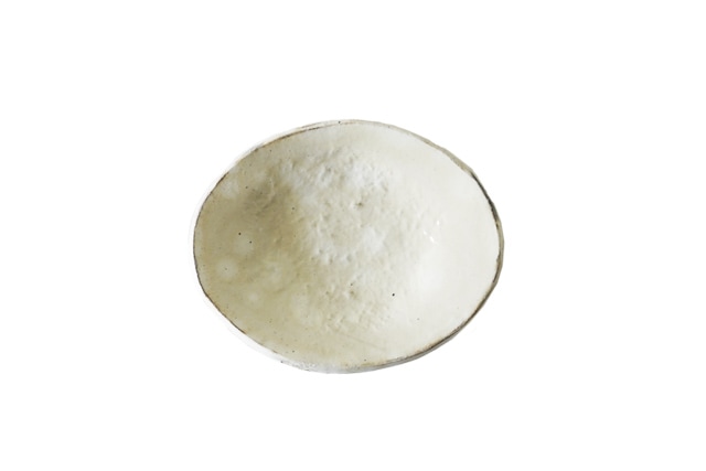 花岡隆 粉引石目楕円銘々皿