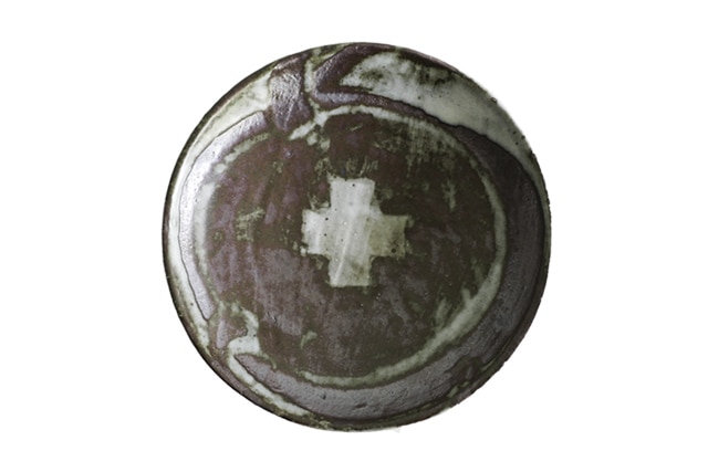 小野哲平　鉄化粧クロス7寸皿　Φ21ｃｍ