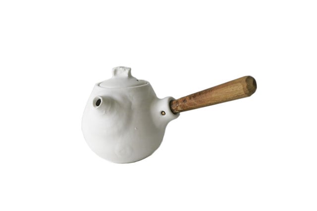 馬場勝文　白磁マット煎茶急須（しずく）