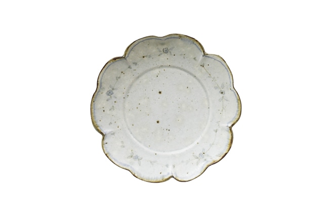 市野吉記　安南手　５弁輪花皿 Φ19ｃｍ