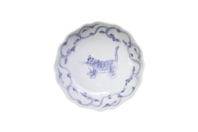 稲村真耶　寅図なます皿　Φ16ｃｍ