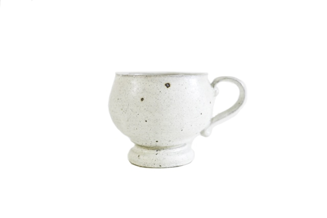 齊藤 隆　高台ティーカップ　中　粉引マット