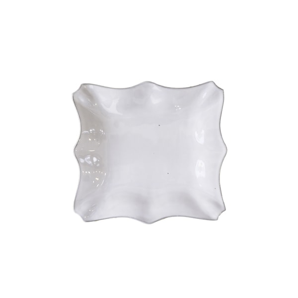 上國料正記　平角皿　小（白）　15.5×17ｃｍ