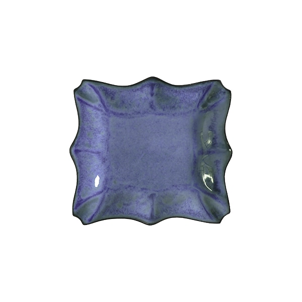 上國料正記　平角皿　青　15.5×17ｃｍ