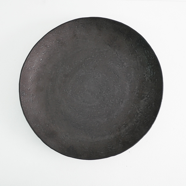 石原祥充　黒大皿　Φ29ｃｍ