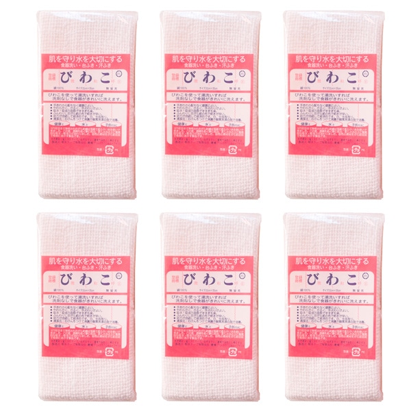 びわこふきん　白　6枚　メール便発送（送料込）　