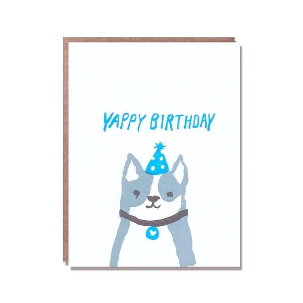 活版印刷　happy birthday card　（yappy birthday）