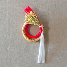 お正月飾り　水引リース　小　Color：ナチュラル　W22×L33cm