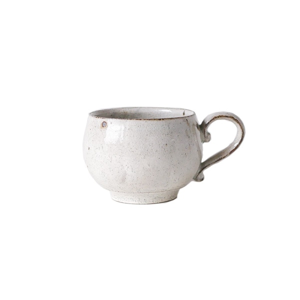 齊藤 隆　ティーカップ　中　粉引透明　　H6ｃｍ