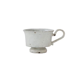 齊藤 隆　高台カップ中　粉引透明