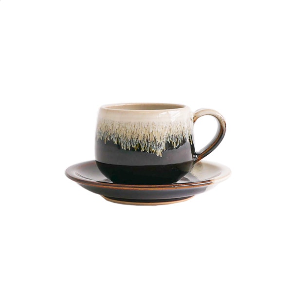 下嶽智美　カップ＆ソーサー　飴釉　Model：B