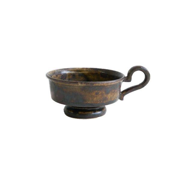 齊藤 隆　高台カップ小　飴釉マット　　