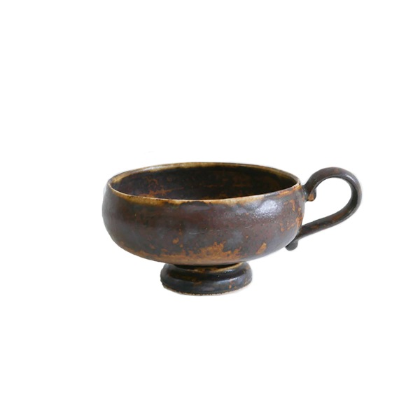 齊藤 隆　高台ティーカップ　小　飴釉マット　　H5ｃｍ