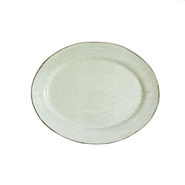 谷井直人　白×黒　オーバル皿　大　22×28cm