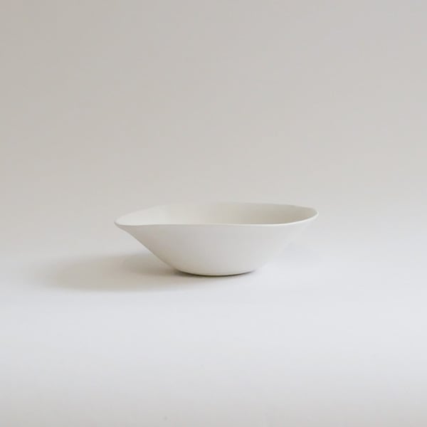 馬場勝文　白磁マットたたら5寸鉢　φ15ｃｍ