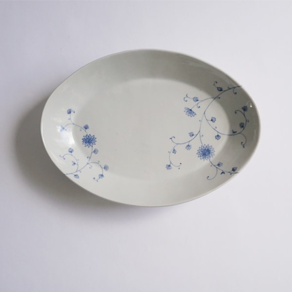 大井寛史・萌子　染付　オーバル皿　