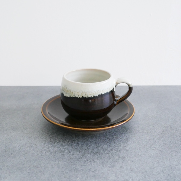 下嶽智美　カップ＆ソーサー　飴釉　Model：D
