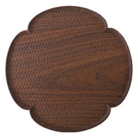 高塚和則　花形パン皿　ウォールナット　Φ33ｃｍ