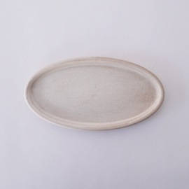 瀬川辰馬　硫化銀彩 細丸リムオーバルプレート　ModelB　13×24.5cm