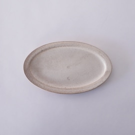 瀬川辰馬　硫化銀彩 リムオーバルプレート小　ModelB　　12×20cm