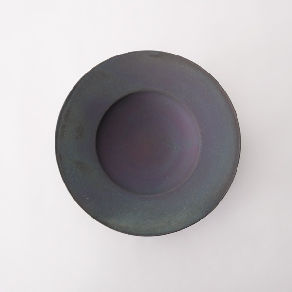 瀬川辰馬　硫化銀彩リム鉢大　A　Φ25ｃｍ