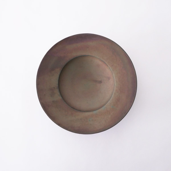 瀬川辰馬　硫化銀彩リム鉢大　B　Φ25ｃｍ