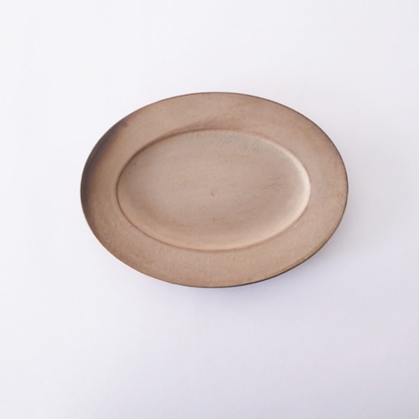 瀬川辰馬　硫化銀彩リムオーバルプレート　ModelB　　18×25cm