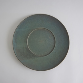 瀬川辰馬　硫化銀彩 反リムプレート　B　Φ23ｃｍ