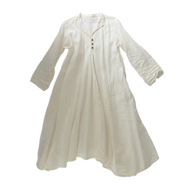 HALLELUJAH　ハレルヤ　小間使いローブ（衿付）  Off White　送料無料