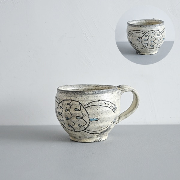 高木剛 粉引高台皿 大 model：A Φ19cm
