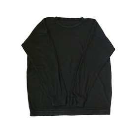 MITTAN　T-10　強撚絹紬糸ワイド長袖　黒　送料無料