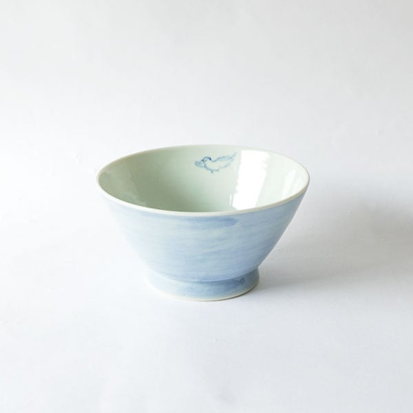 稲村真耶　呉須巻鳥小丼　Φ15.5ｃｍ