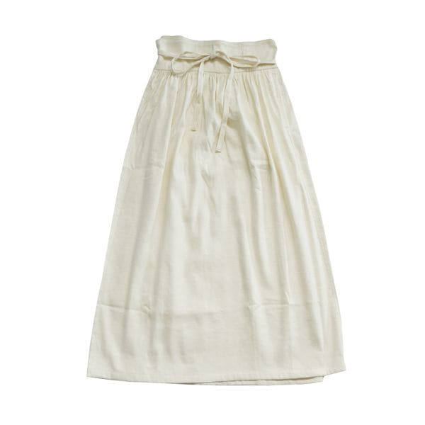 MITTAN　綾織絹麻巻きスカート　白　送料無料　SK-06