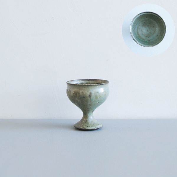 髙田志保　灰釉高杯　A　Φ7cm　H7.5cm