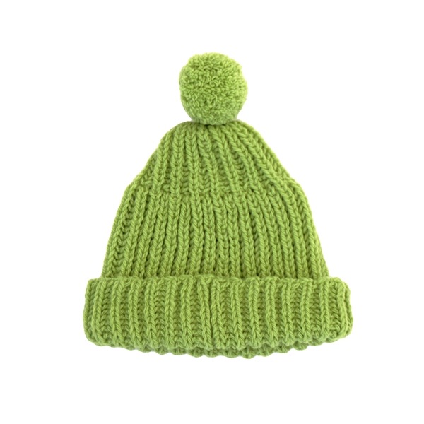 気仙沼ニッティング　ポンポン帽子　〔海の青草×海の青草〕 ※11/16まで期間限定販売　送料無料