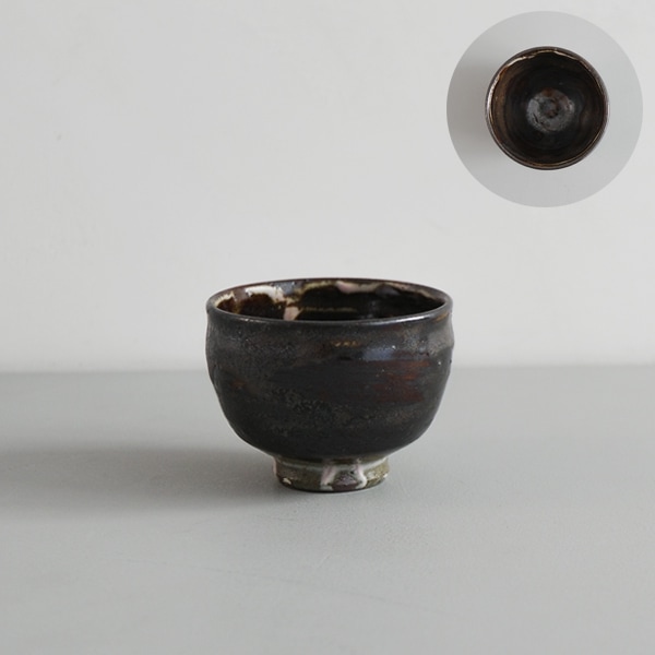 高木剛　鉄化粧丸湯呑み　H6㎝