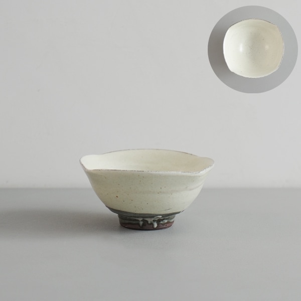 高木剛　粉引四方鉢　11.5cm×11.5㎝