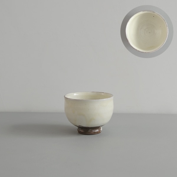 高木剛　粉引丸湯呑み　φ8.5cm